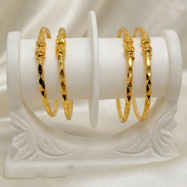 Classic Dubai Gold Beaded Bangle | Premium Micro-Plated Handcrafted Design