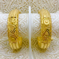 Premium Turkish Gold Mesh Bangle Pair | Micro-Plated Gold Bangles with Screw Lock