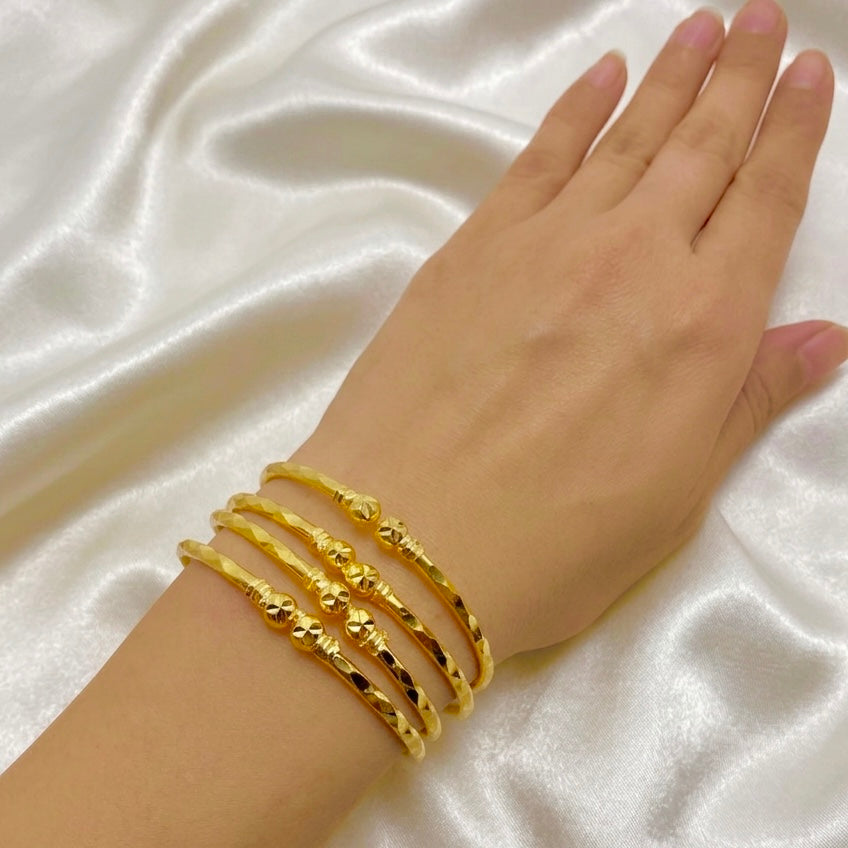 Classic Dubai Gold Beaded Bangle | Premium Micro-Plated Handcrafted Design