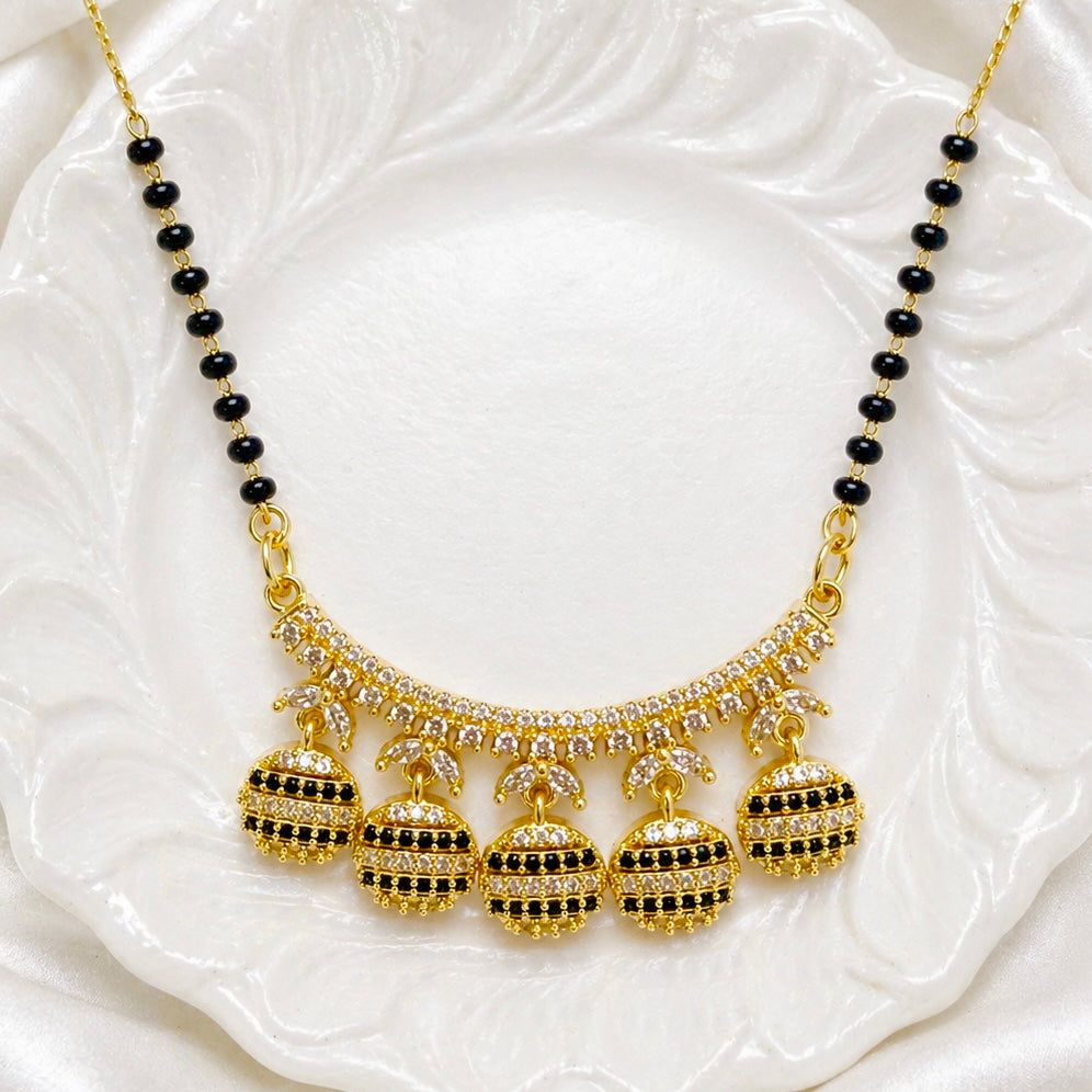 Royal Jhumka-Style AD Anti-tarnish Mangalsutra Pendant
