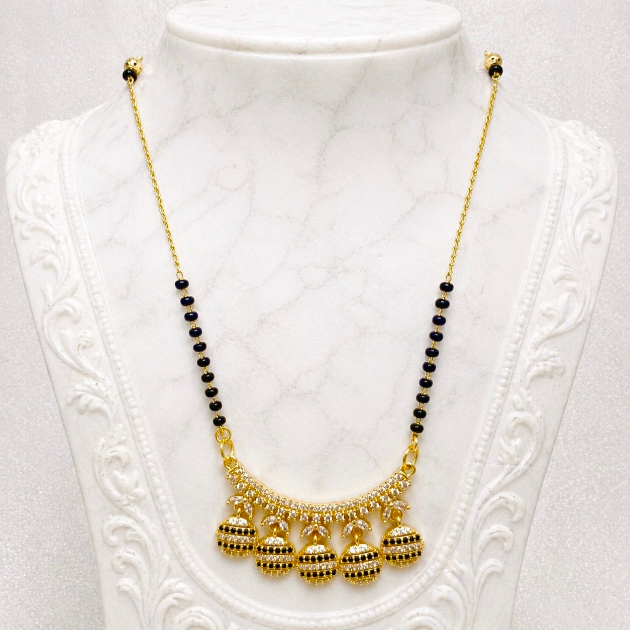 Royal Jhumka-Style AD Anti-tarnish Mangalsutra Pendant