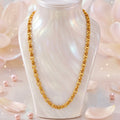 Microplated Gold Anchor Bar Link Neck Chain | Handcrafted Coiled Connector Jewellery | Lightweight Daily Wear Necklace for Women
