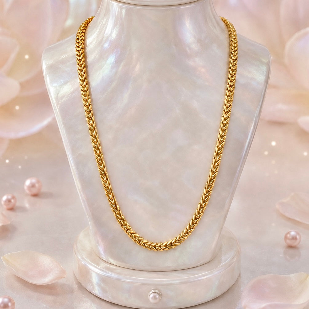 Microplated Gold Handmade Link Neck Chain | Premium Daily Wear Gold Chain for Women