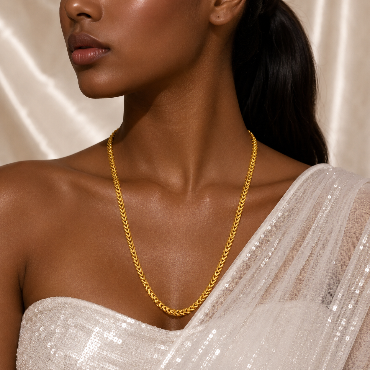 Microplated Gold Handmade Link Neck Chain | Premium Daily Wear Gold Chain for Women