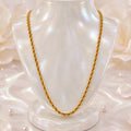 Microplated Gold Rope Twist Neck Chain | Handmade Premium Gold Finish Statement Chain for Women