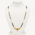 Premium Curved 18K Gold Plated AD Anti-Tarnish Mangalsutra Pendant with Black Stone Accents