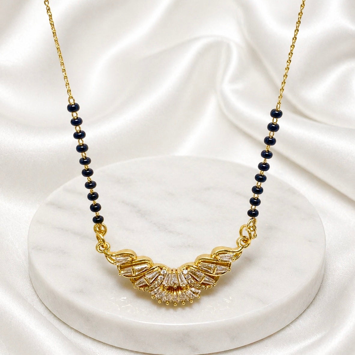 Premium Wing-Style AD Anti-Tarnish Mangalsutra Pendant