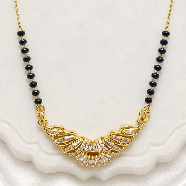 Premium Wing-Style AD Anti-Tarnish Mangalsutra Pendant