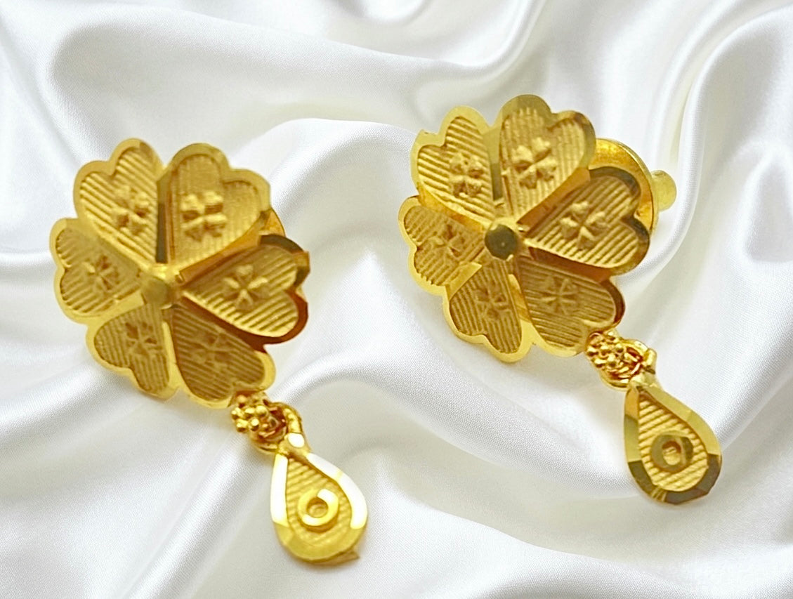 Micro Plated Dubai Gold Floral necklace set
