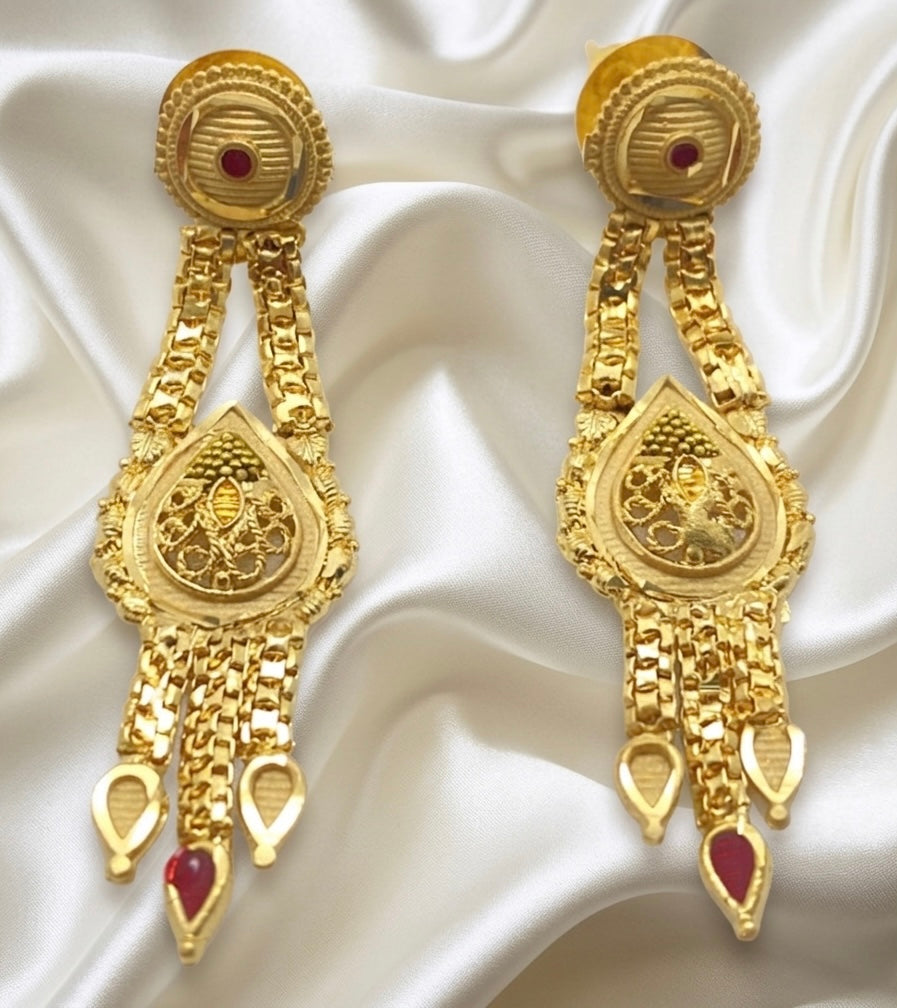 Micro Plated Dubai Gold Meenakari Necklace Set