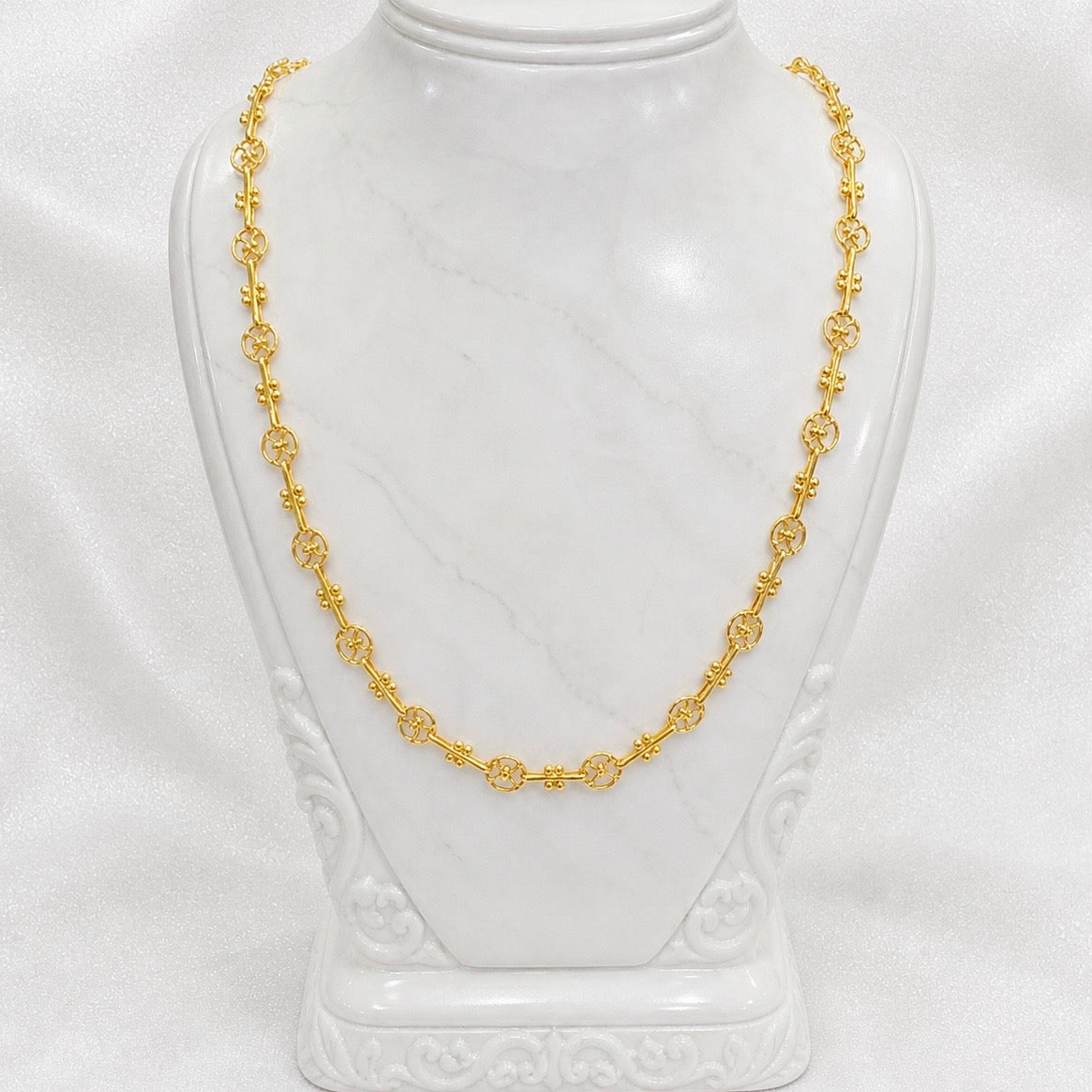 Microplated Gold Circular Designer Neck Chain