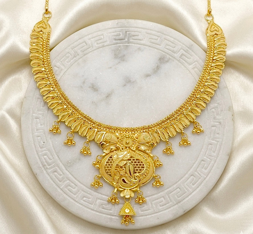 Micro Plated Dubai Gold Traditional Necklace Set