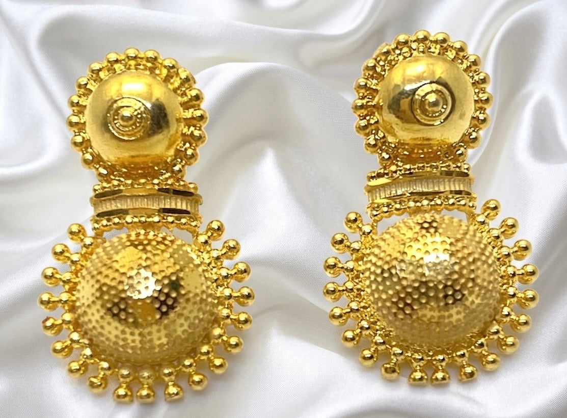 Micro Plated Dubai Gold round motif necklace set