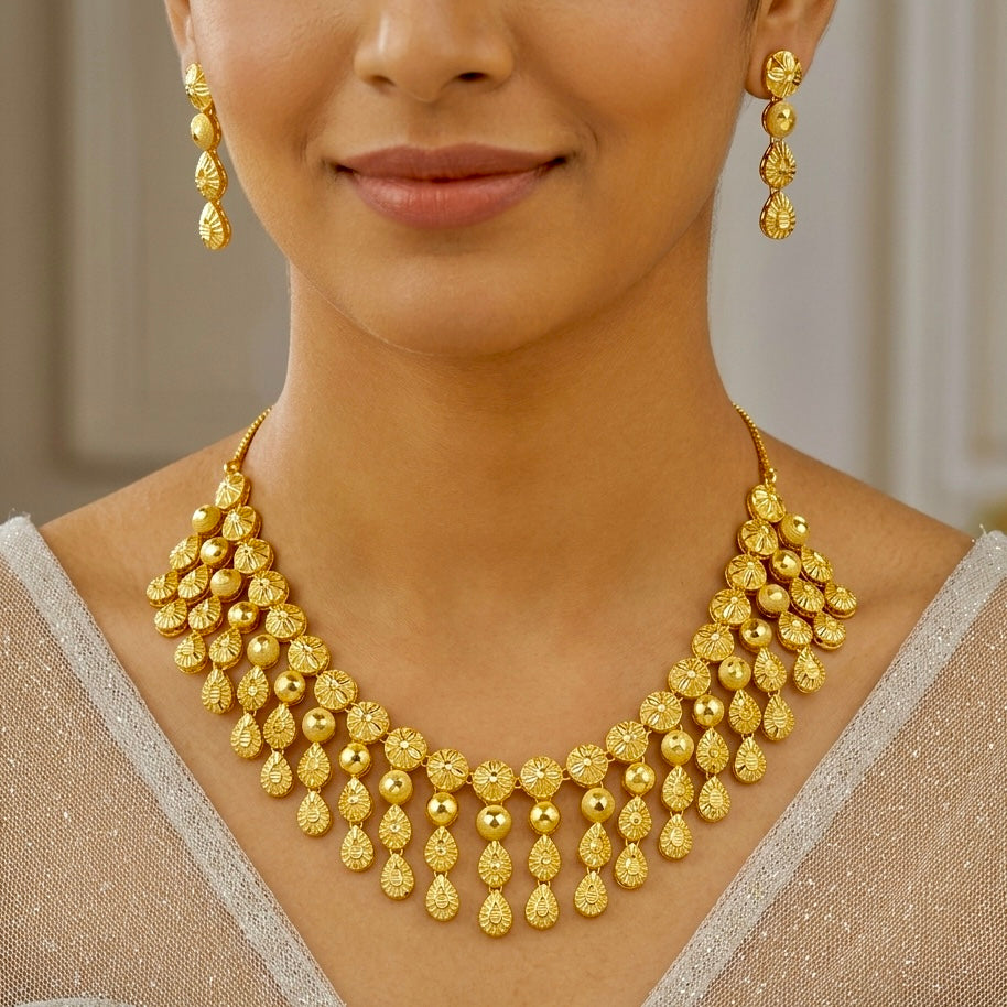 Micro Plated Dubai Gold Necklace Set