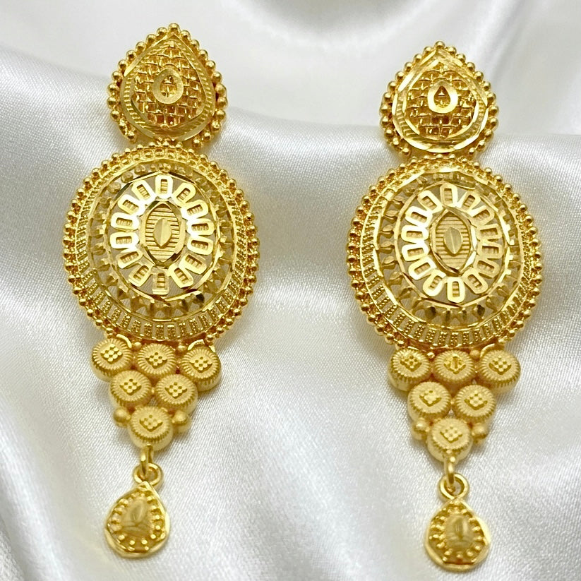 Micro Plated Dubai Gold Heart-Shaped Statement Necklace Set