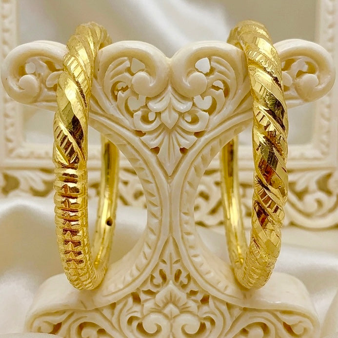 Nakshikari Gold Bala Bangles – Traditional Bengali Design (Pair)