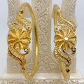 Handmade Floral Dubai Gold Plated Bangles | Lightweight Traditional Design