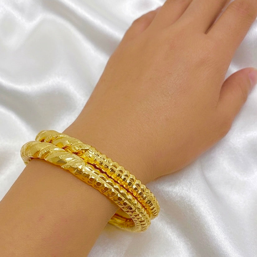 Nakshikari Gold Bala Bangles – Traditional Bengali Design (Pair)