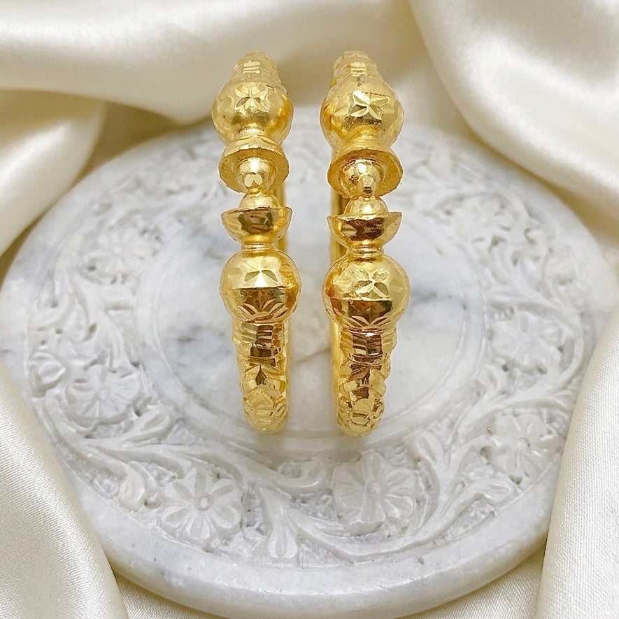 Nakshikari Gold Bala Bangles – Traditional Bengali Handcrafted Pair