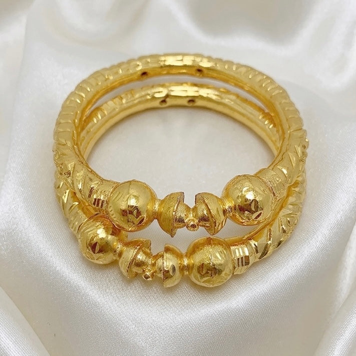 Nakshikari Gold Bala Bangles – Traditional Bengali Handcrafted Pair