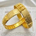 Handcrafted Dubai Gold Micro-Plated Traditional Bangle Cuff | Premium Gold Finish