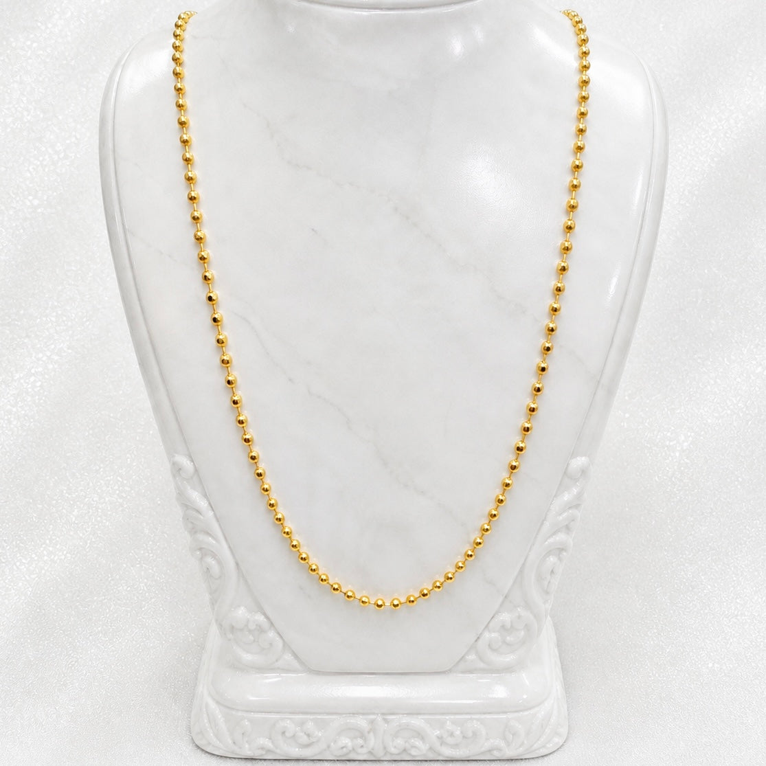 Microplated Gold Ball Bead Neck Chain