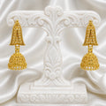 Traditional Temple Gold Jhumki Earrings | Ghungroo Mesh Handcrafted Jhumki Pair