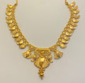 Traditional Gold-Tone Necklace & Earrings Set – Leaf Motif Pendant