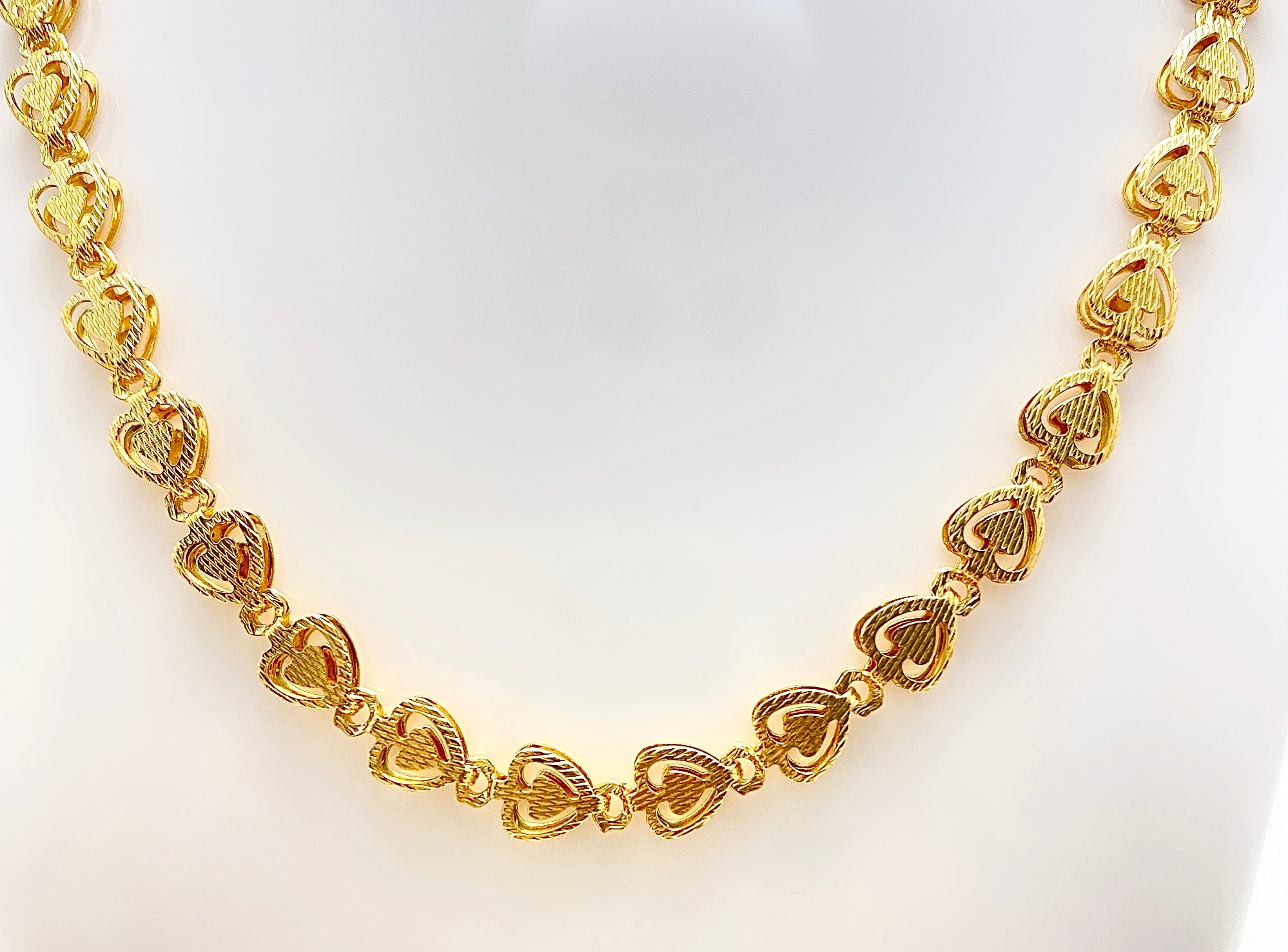 Microplated Gold Heart Link Neck Chain