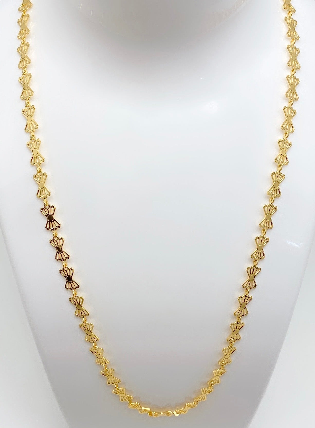 Microplated Gold Fan Design Neck Chain