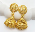 Traditional Petal Mesh Gold Jhumki Earrings – Temple Style Ghungroo Jhumki’s