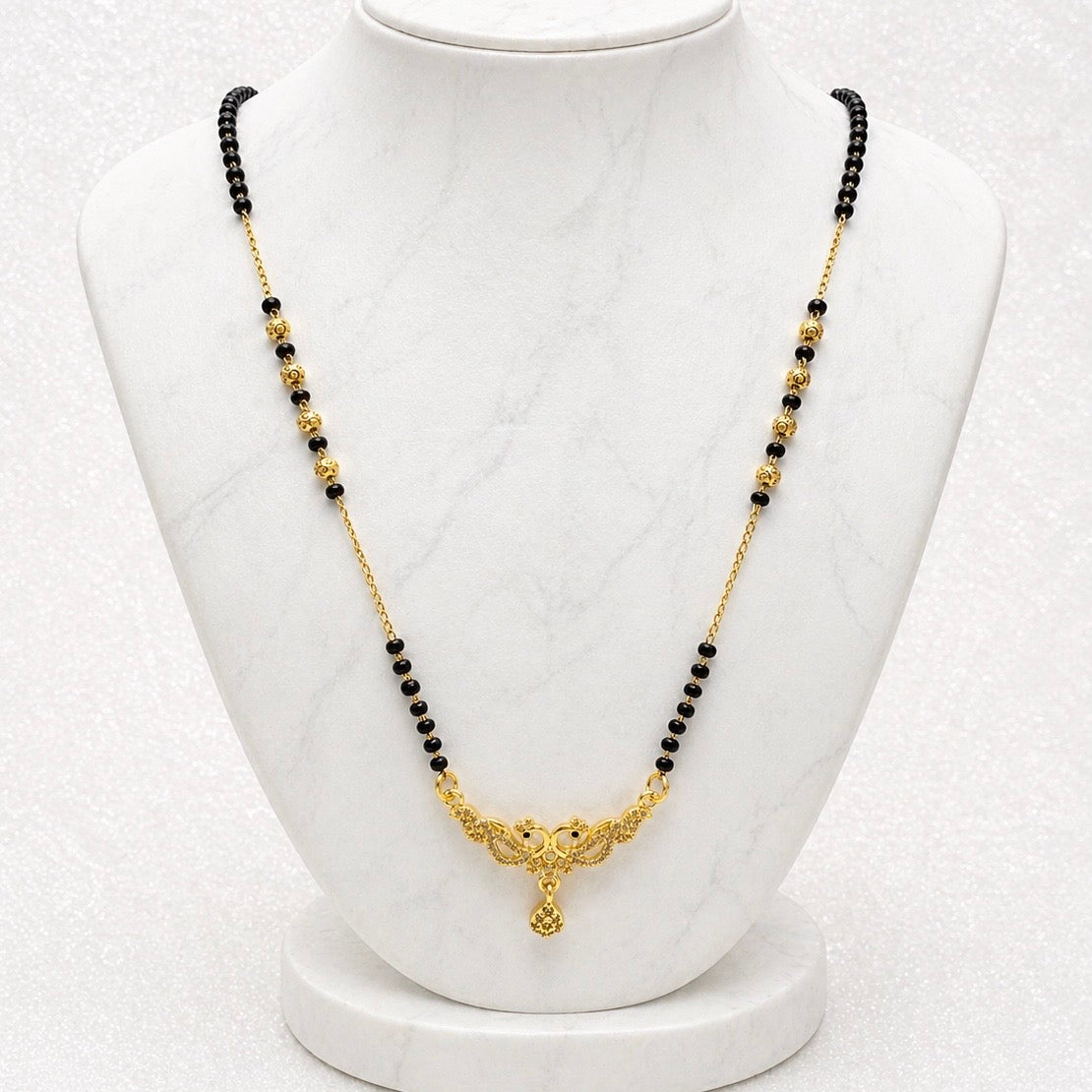 Elegant Peacock-Inspired 18K Gold Plated AD Anti-tarnish Mangalsutra Pendant