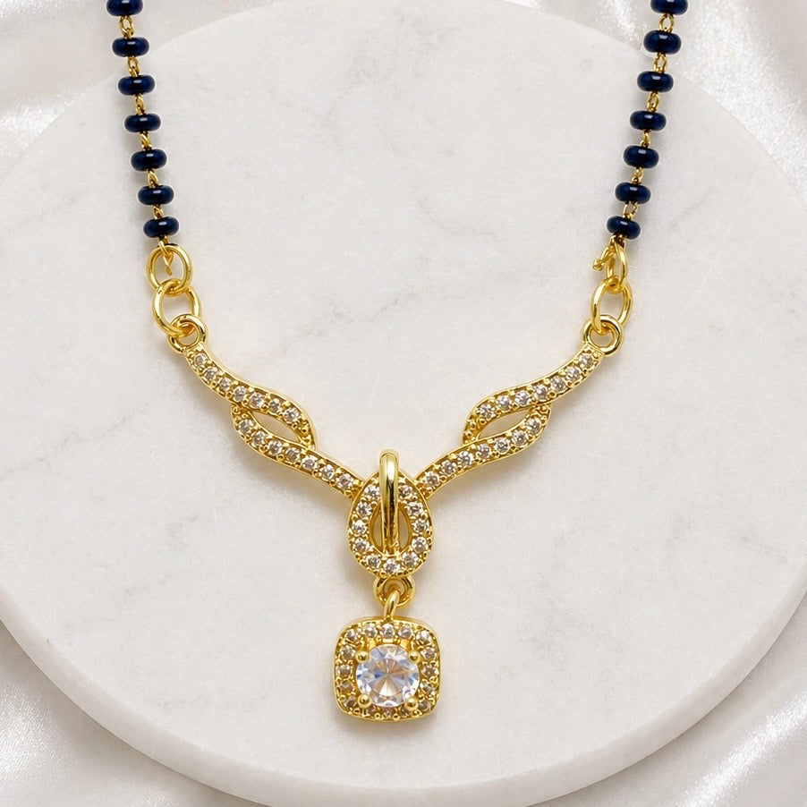Elegant Infinity-Style AD Mangalsutra Pendant