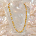 Microplated Gold Leaf Pearl Neck Chain | Handcrafted Nature-Inspired Jewellery | Lightweight Daily Wear Necklace