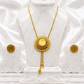 Vintage Coin Medallion Temple Tie Chain Necklace Set | Micro Gold Plated Premium Jewellery
